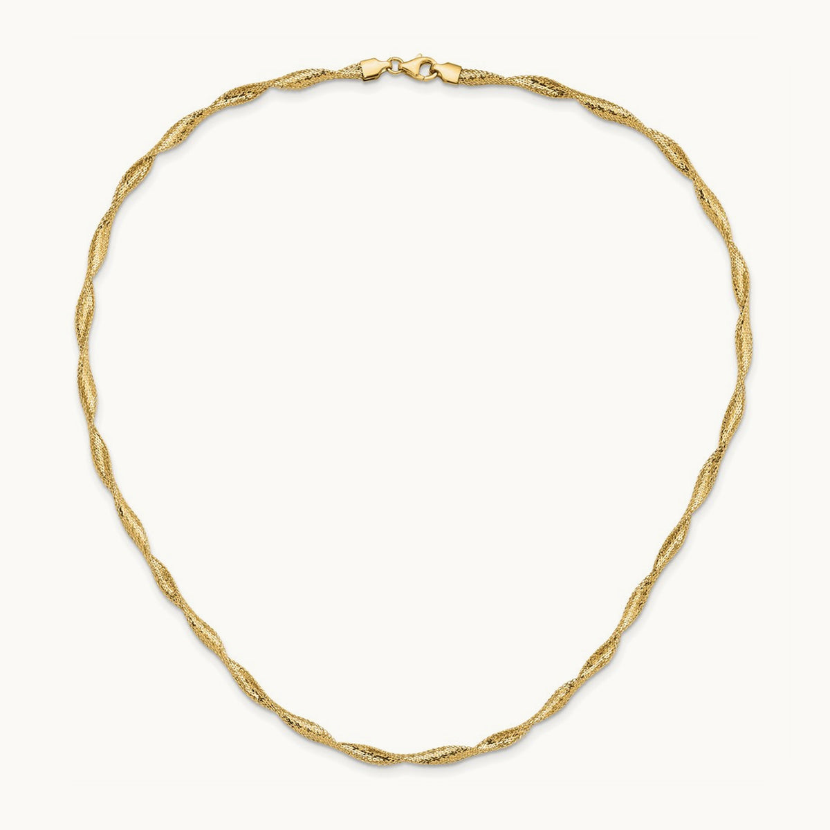Polished Twisted Stretch Necklace, 14K — Leslie's