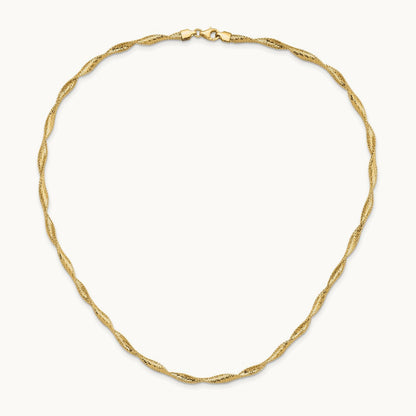 Polished Twisted Stretch Necklace, 14K — Leslie's