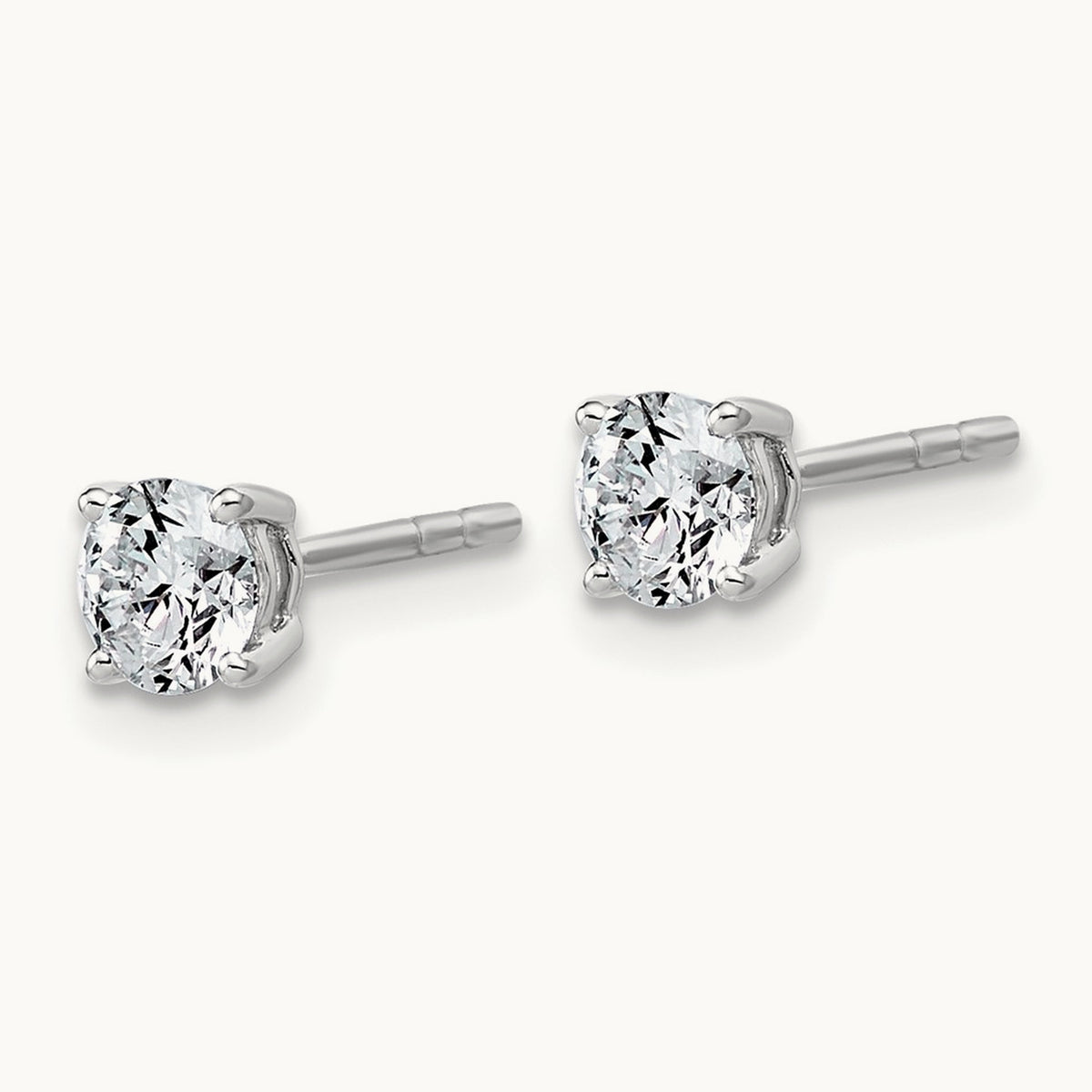 Round Lightweight Earrings, 0.25-6.00 ct tw Lab-Grown Diamond — 5/8 ct, 10K White Gold