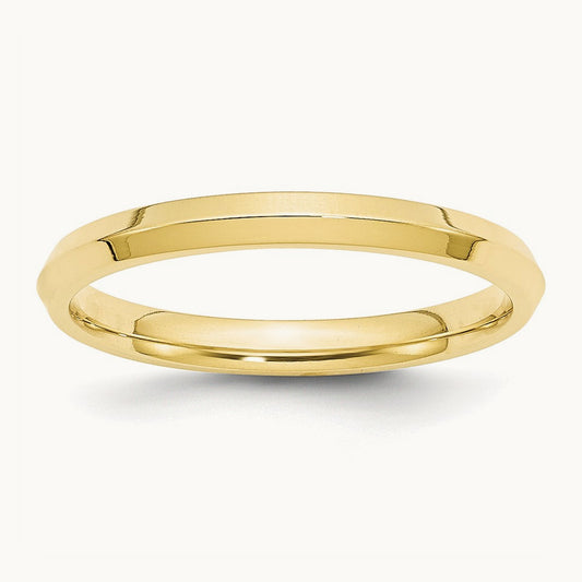 Knife Edge Comfort Fit Band, 2.5mm, 10K Yellow Gold