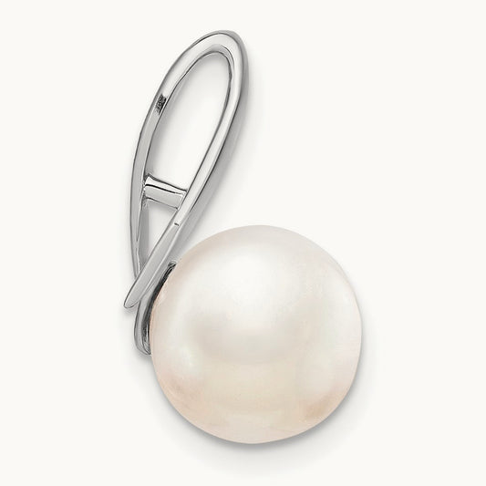 8- Button FWC Pearl Satin Finish Pendant Slide, 9mm, 14K White Gold