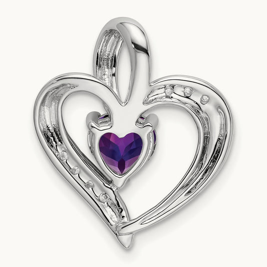 Amethyst and Diamond Heart Pendant — photo set