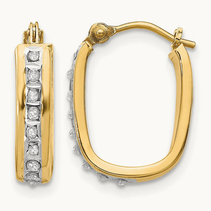Diamond Fascination Diamond Dust/Accent Hoop Earrings, 14K