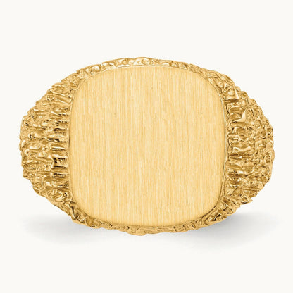 13.5x13. Closed Back Mens Signet Ring, 5mm, 14K