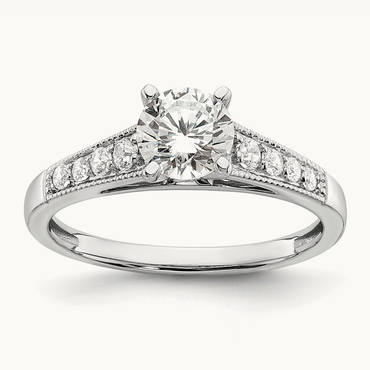 1ct Round Semi-Mount Engagement Dia Ring, 14K White Gold