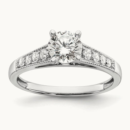 1ct Round Semi-Mount Engagement Dia Ring, 14K White Gold