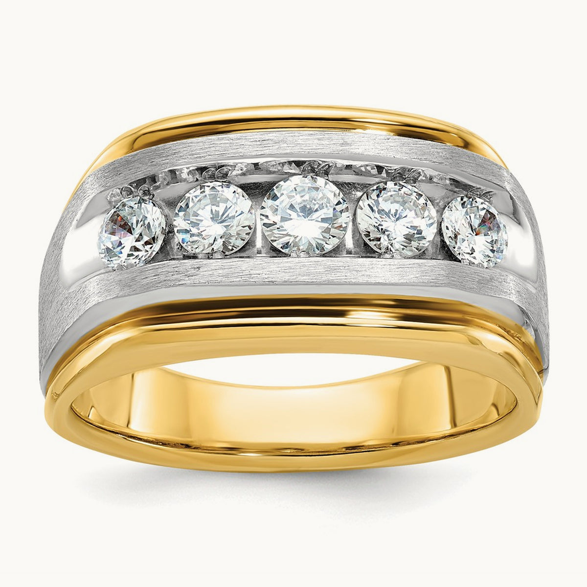 5 Stone Men's Ring, 1.00 ct tw Lab-Grown Diamond