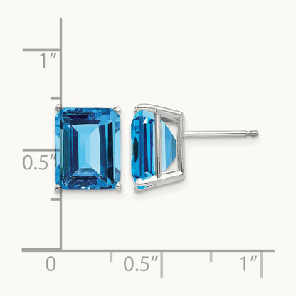 10x8mm Emerald Earring Mountings, 14K White Gold