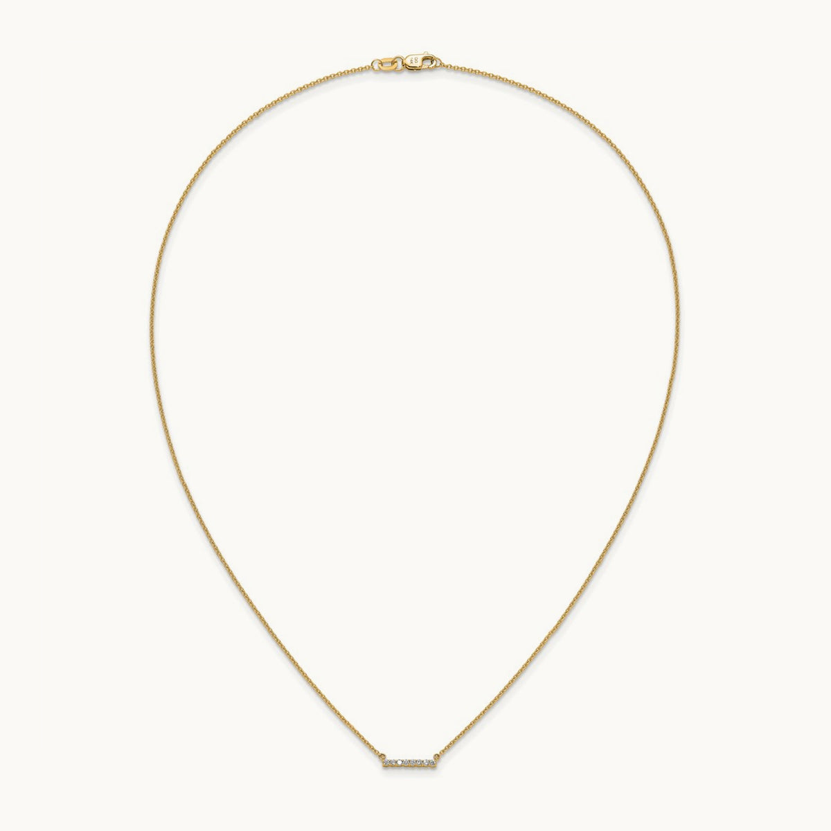 Diamond Bar 18 inch Necklace — 14K Yellow Gold, 0.096 ct