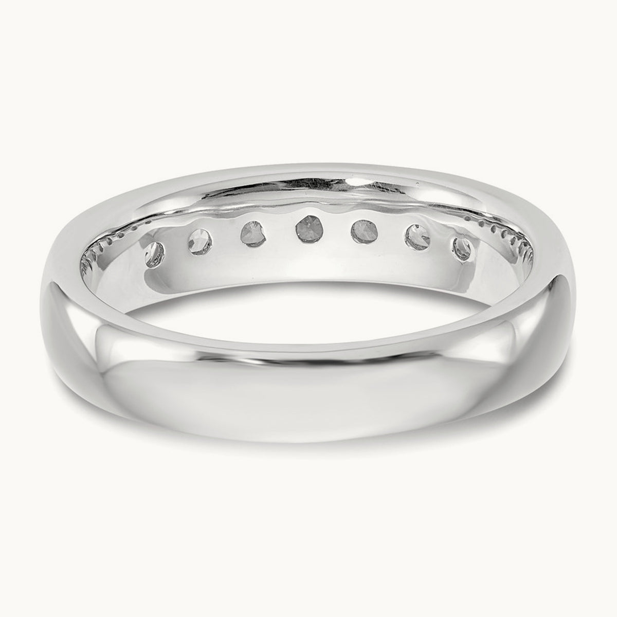 7-Stone Diamond Channel Band, 14K White Gold