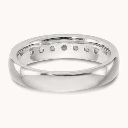 7-Stone Diamond Channel Band, 14K White Gold