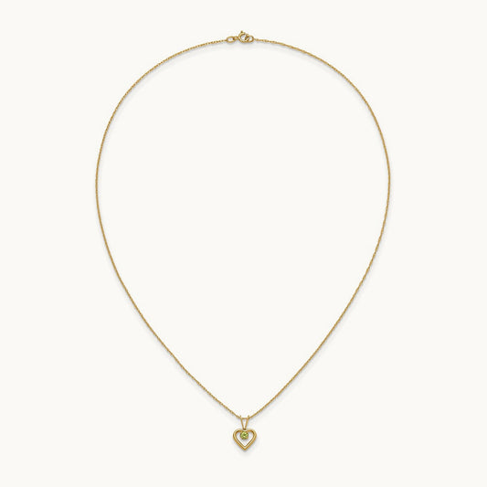 Madi K Peridot Heart Birthstone Necklace, 3mm, 14K