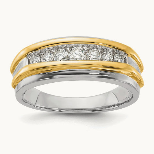 7 Stone Men's Ring, 0.50 ct tw Lab-Grown Diamond