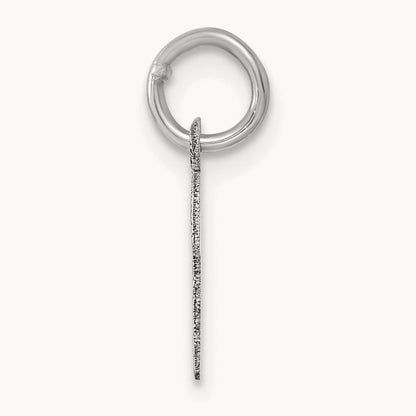 Small Script Letter P Initial Charm, 14K White Gold
