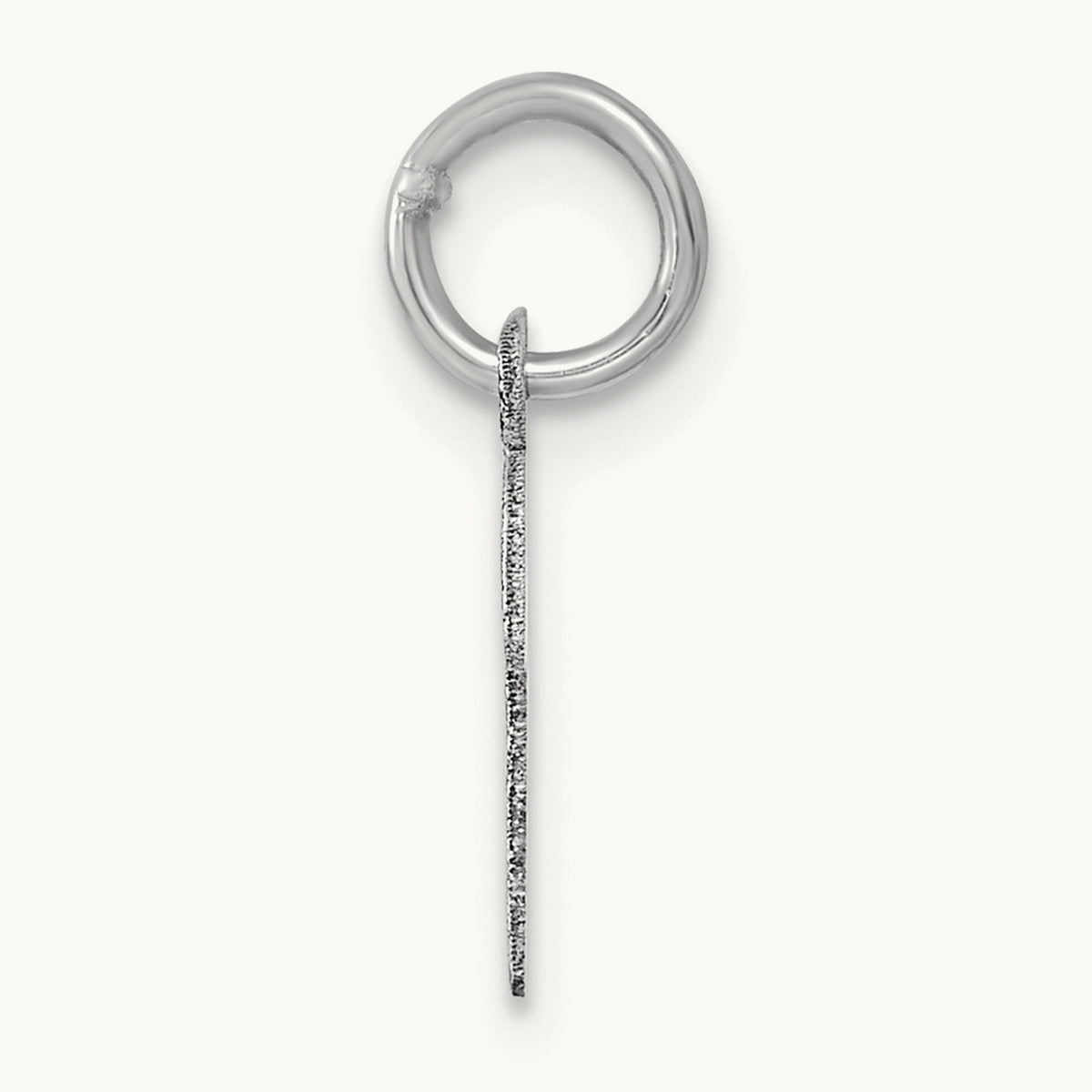 Small Script Letter P Initial Charm, 14K White Gold
