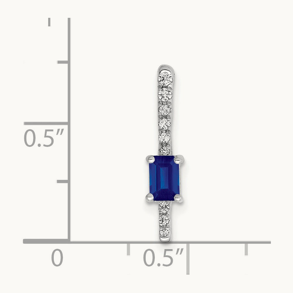 Diamond and .24 Sapphire Fancy Chain Slide, 14K White Gold