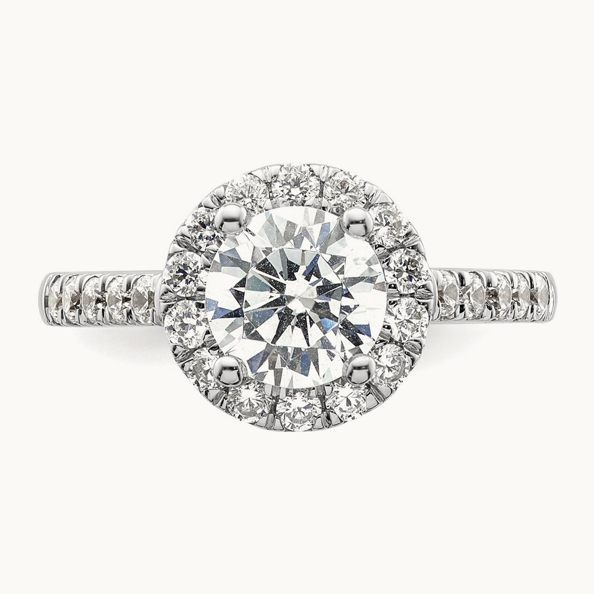Round Semi-Mount Halo Engagement Ring, 0.15-0.50 ct tw — 5/8 ct, 14K White Gold