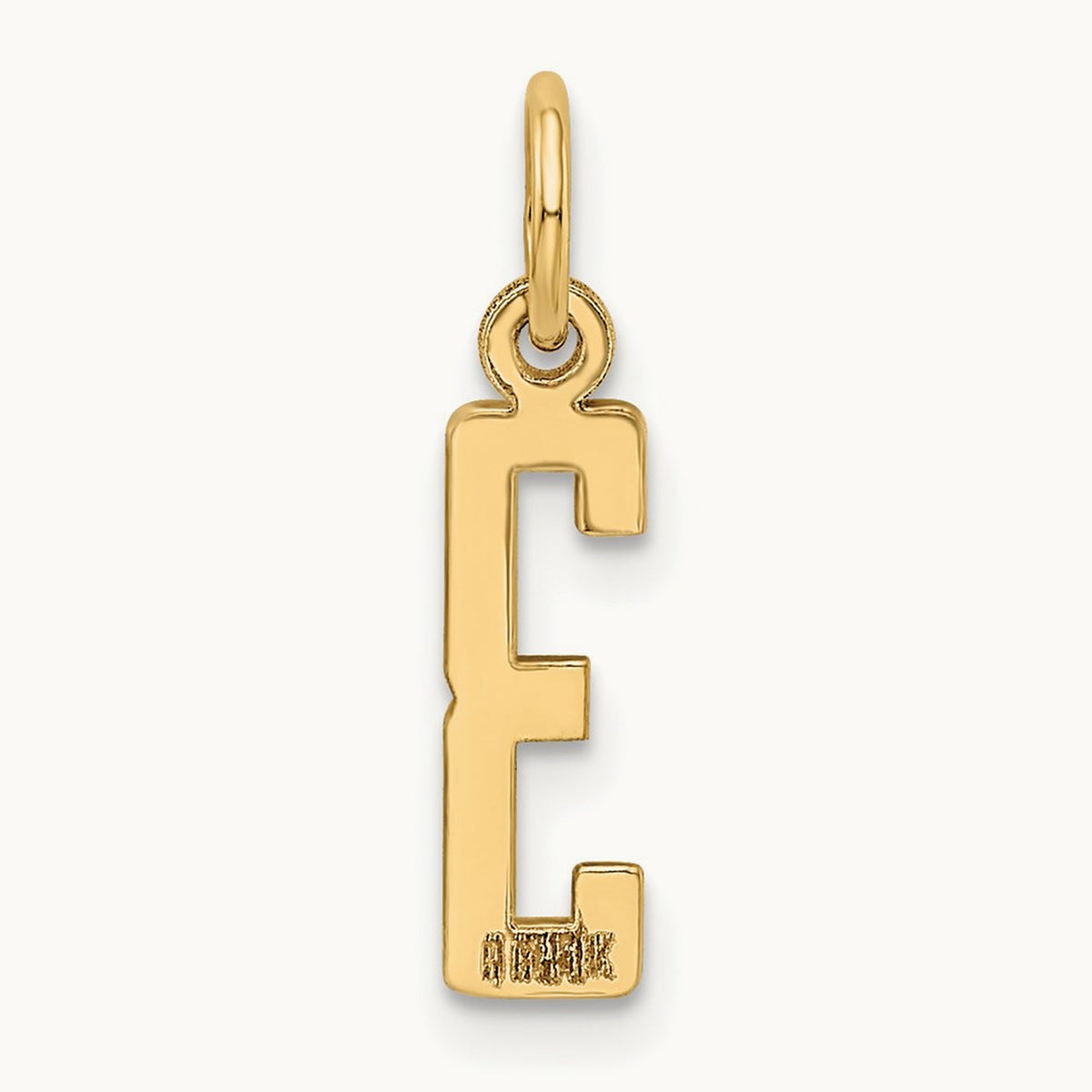 Small Elongated Number 3 Charm, 14K
