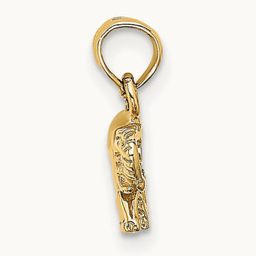 Polished Small Elephant Charm, 14K