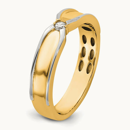 14ktt IB Goodman Mens Polished Complete 1/20ct Diamond Ring