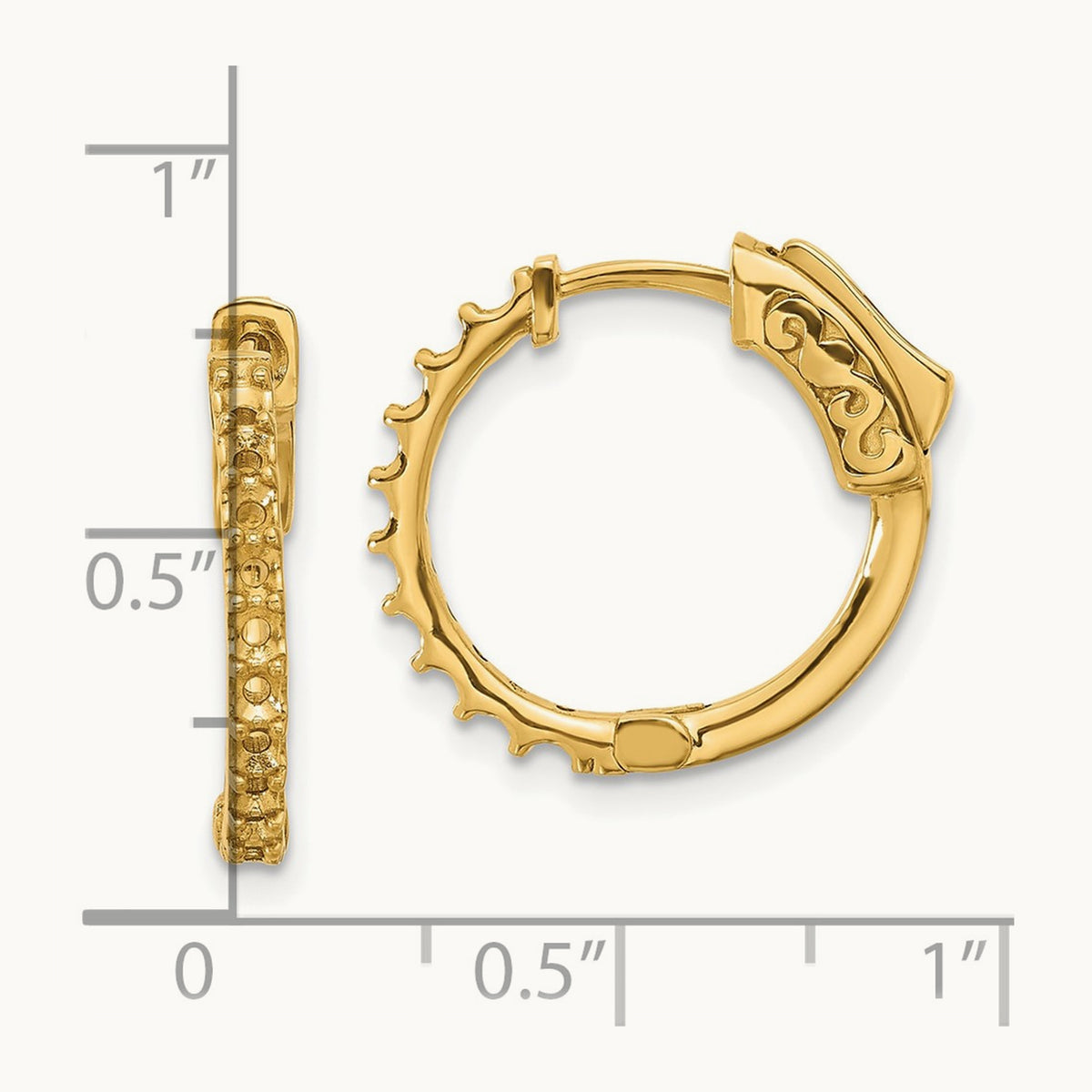 .7ct 20- Round Hoop w/ Safety Clasp Earring Mountings, 2.0mm, 14K