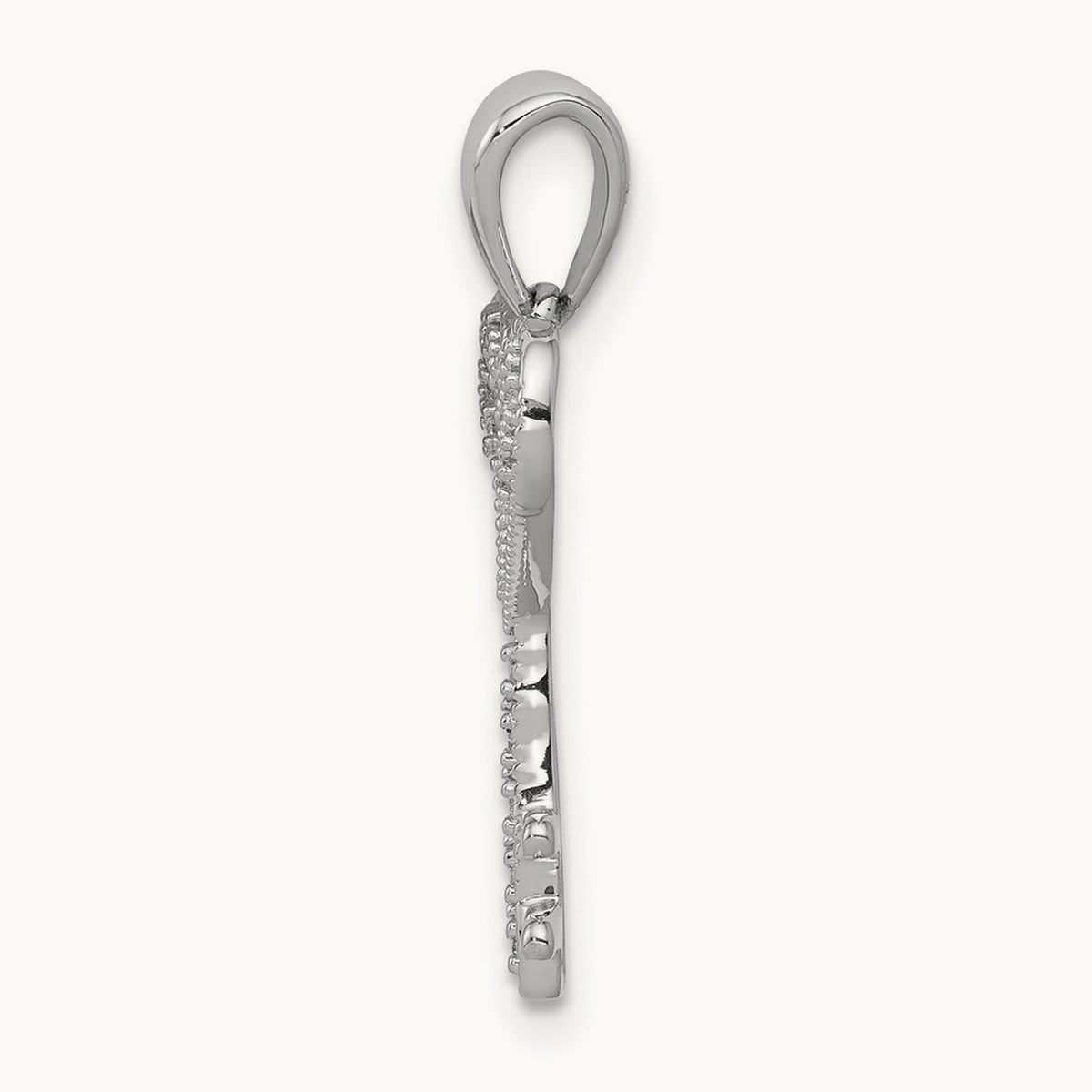 Diamond Heart Key Pendant — 22mm