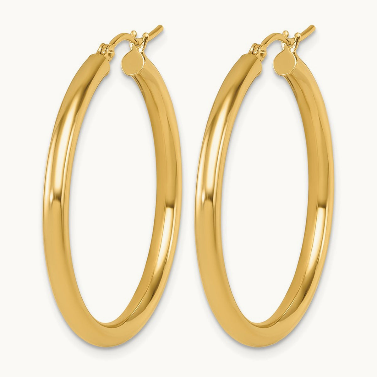 Polished Hoop Earrings, 14K — Leslie's