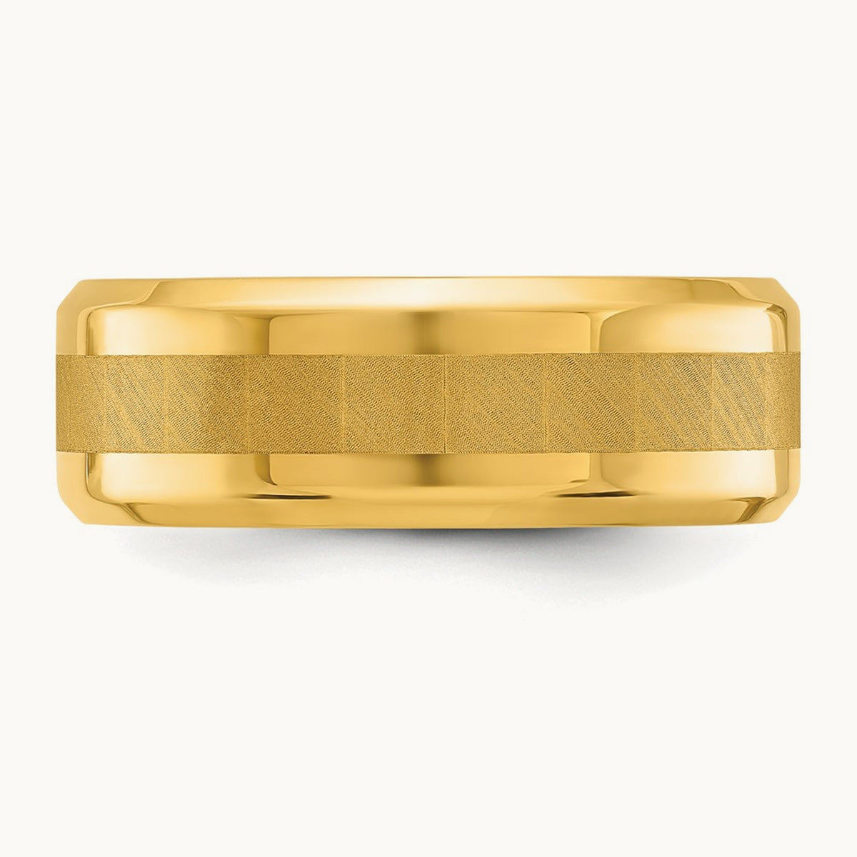 Polished Yellow IP-plated Brushed Center Band, 8mm, Titanium