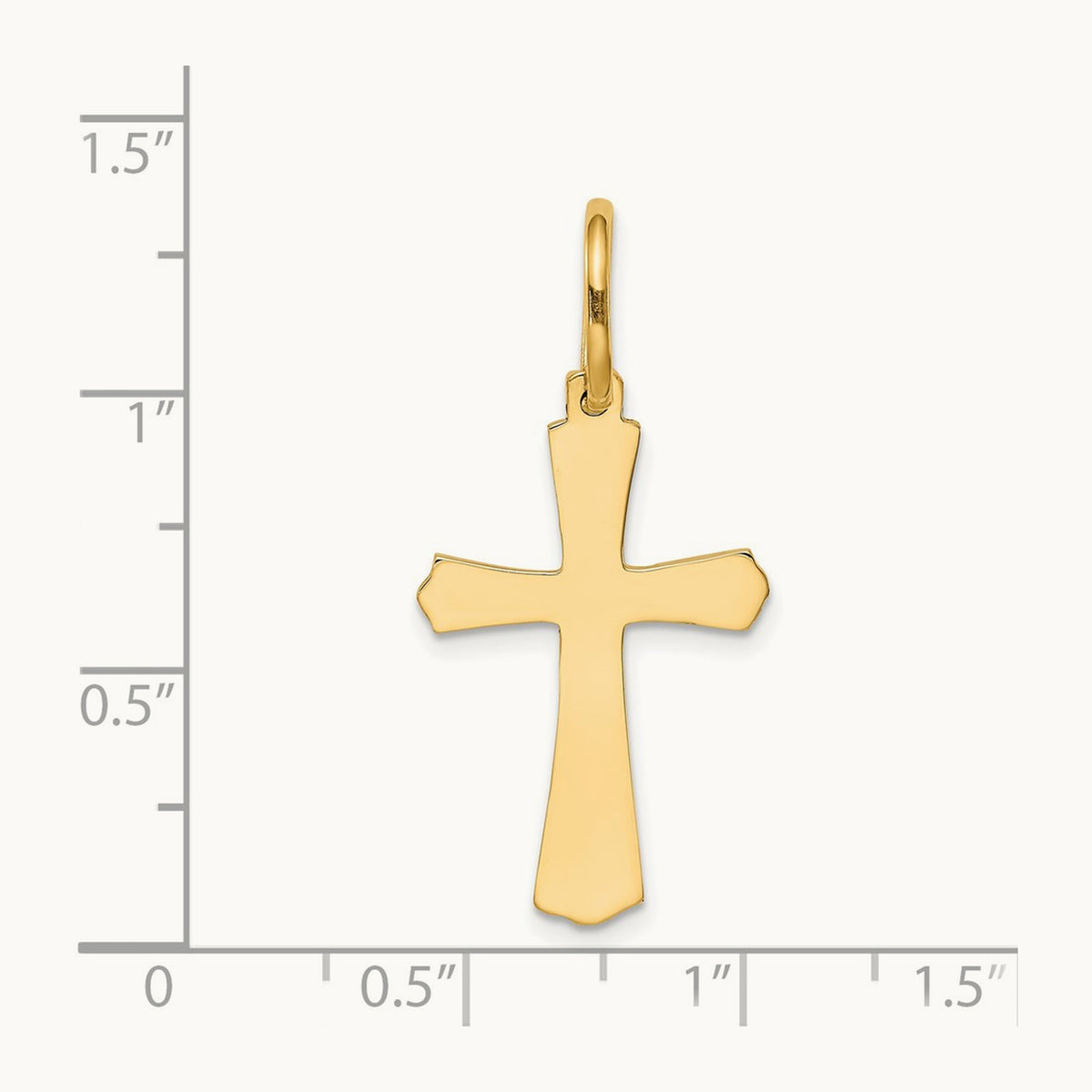 Polished Cross Charm, 14K