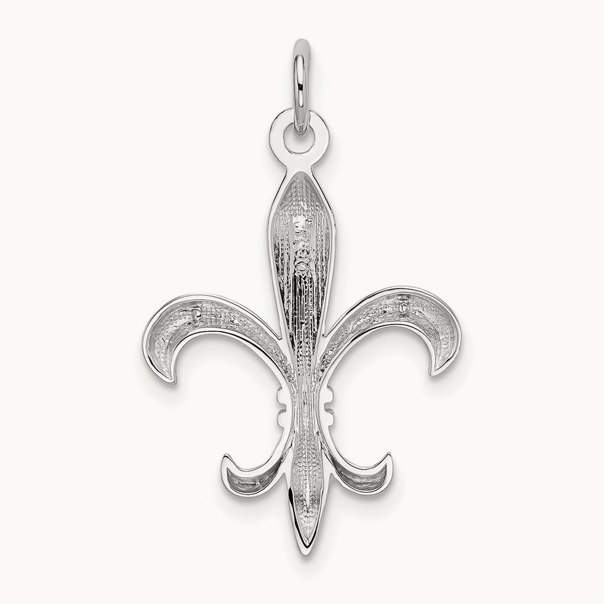 Hollow Fleur De Lis Charm — 14K White Gold