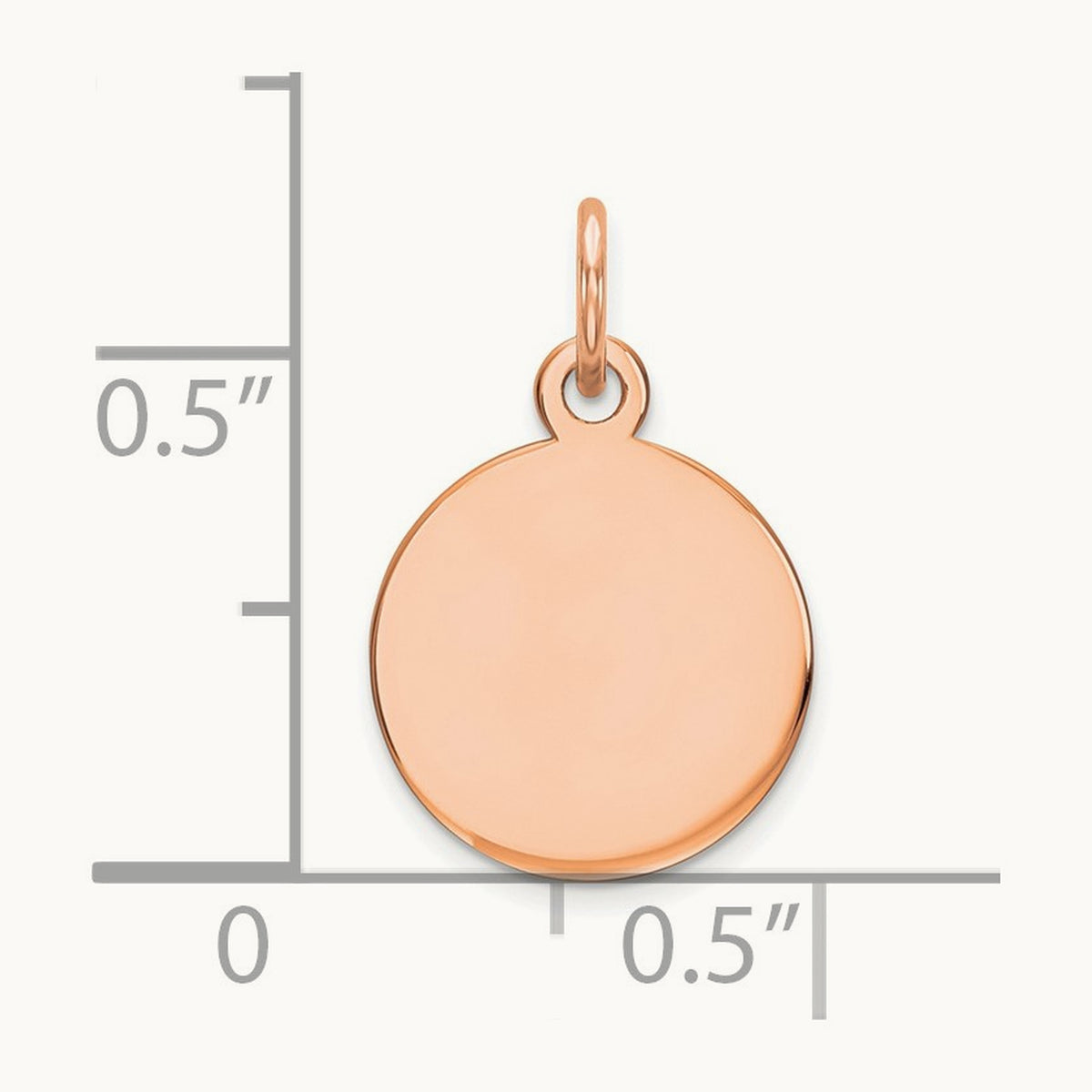 Round Disc Charm, 14K Rose Gold