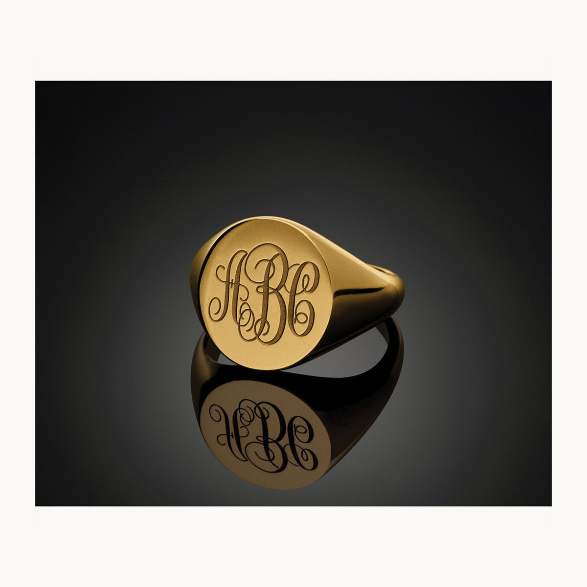 Men's Round Signet Ring — IBGoodman — 16x14mm