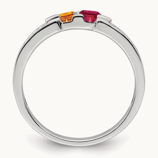 Family Jewelry Diamond Semi-Set Ring, 14K White Gold