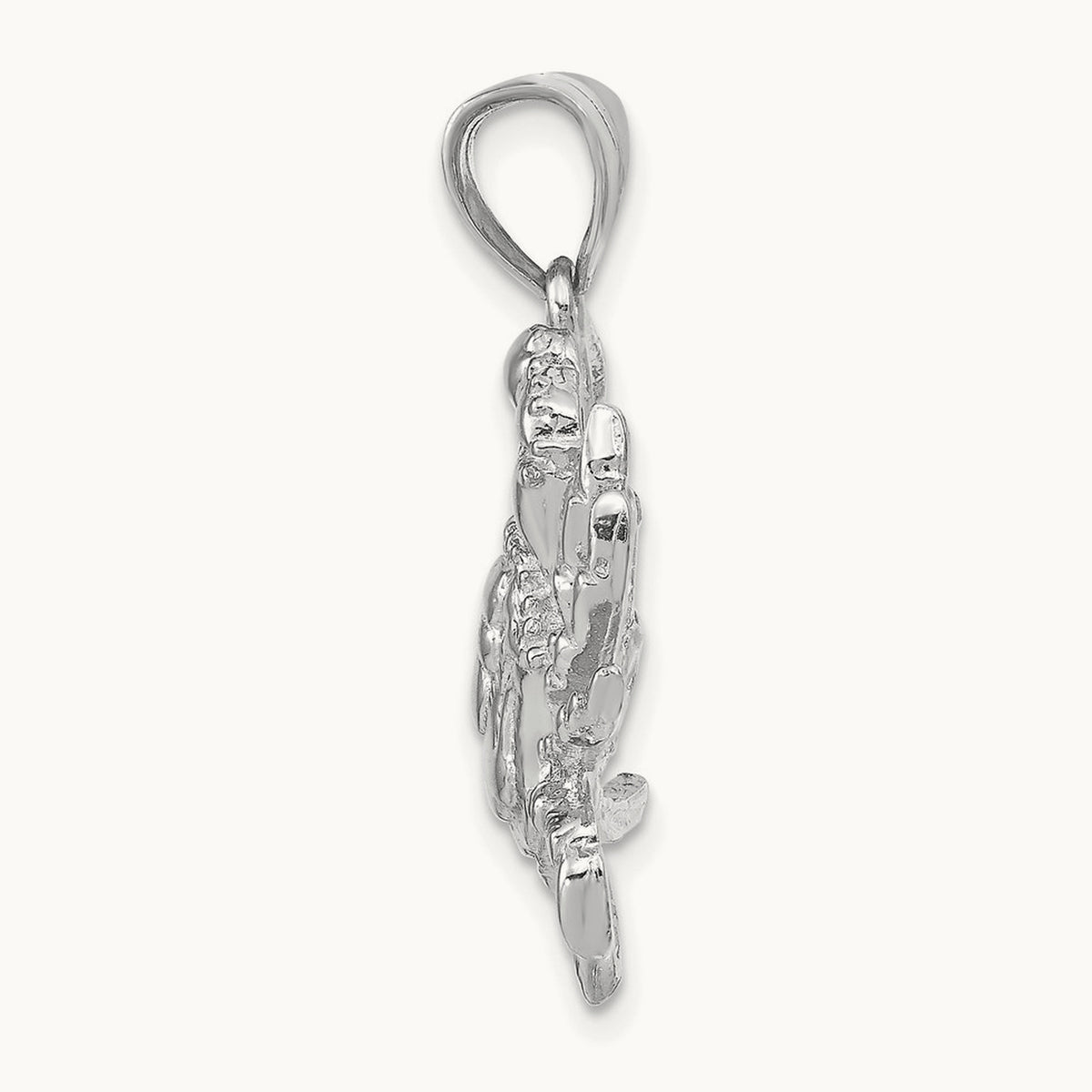 Blue Crab Pendant — 14K White Gold, 30mm