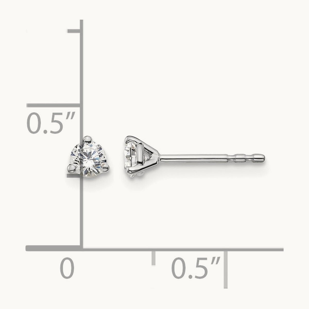 Round Stud Earrings, 0.10-6.00 ct tw Lab-Grown Diamond — 1/4 ct, 18K White Gold