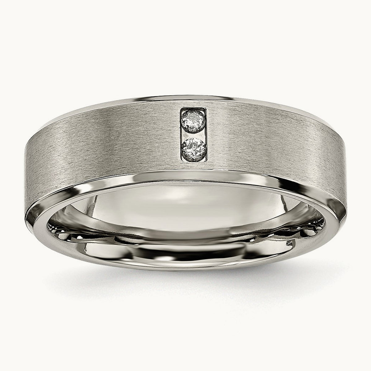 Brushed Center Diamond Band — photo set