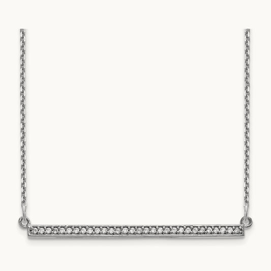 Diamond Bar Necklace, 14K White Gold