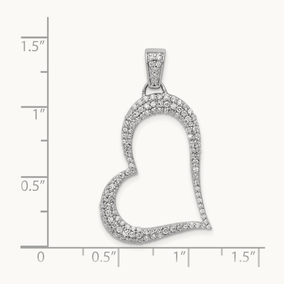 Diamond Heart Pendant — 35.5mm