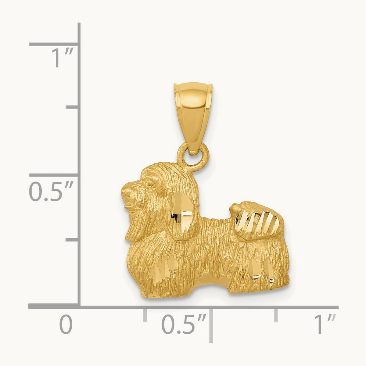 Diamond-cut Shih Tzu Pendant — 19mm