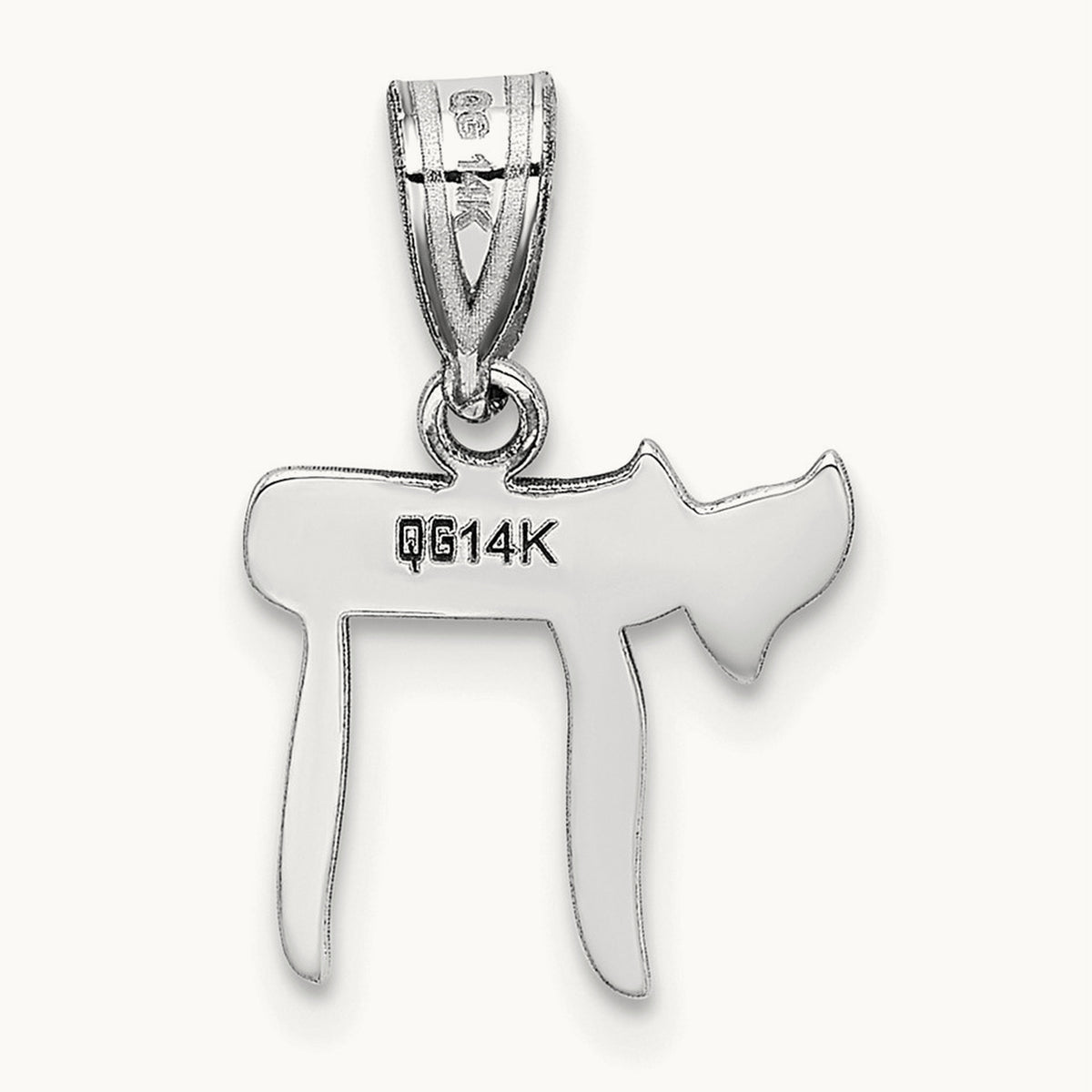Chai Pendant — 14K White Gold
