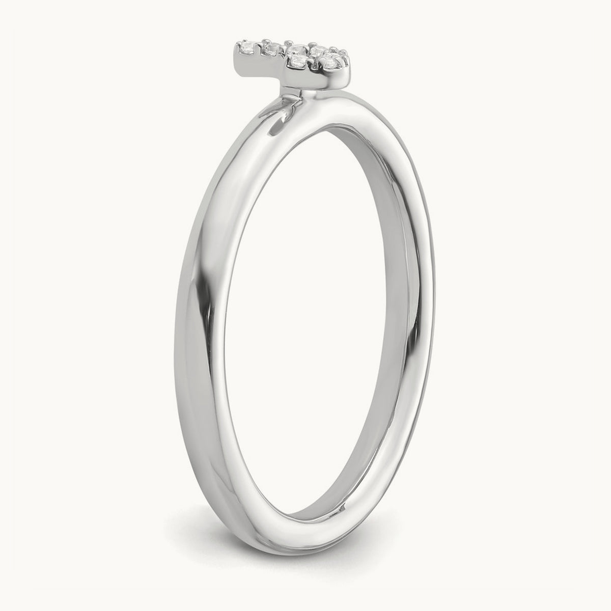 Stackable Diamond Ring — 14K White Gold, J