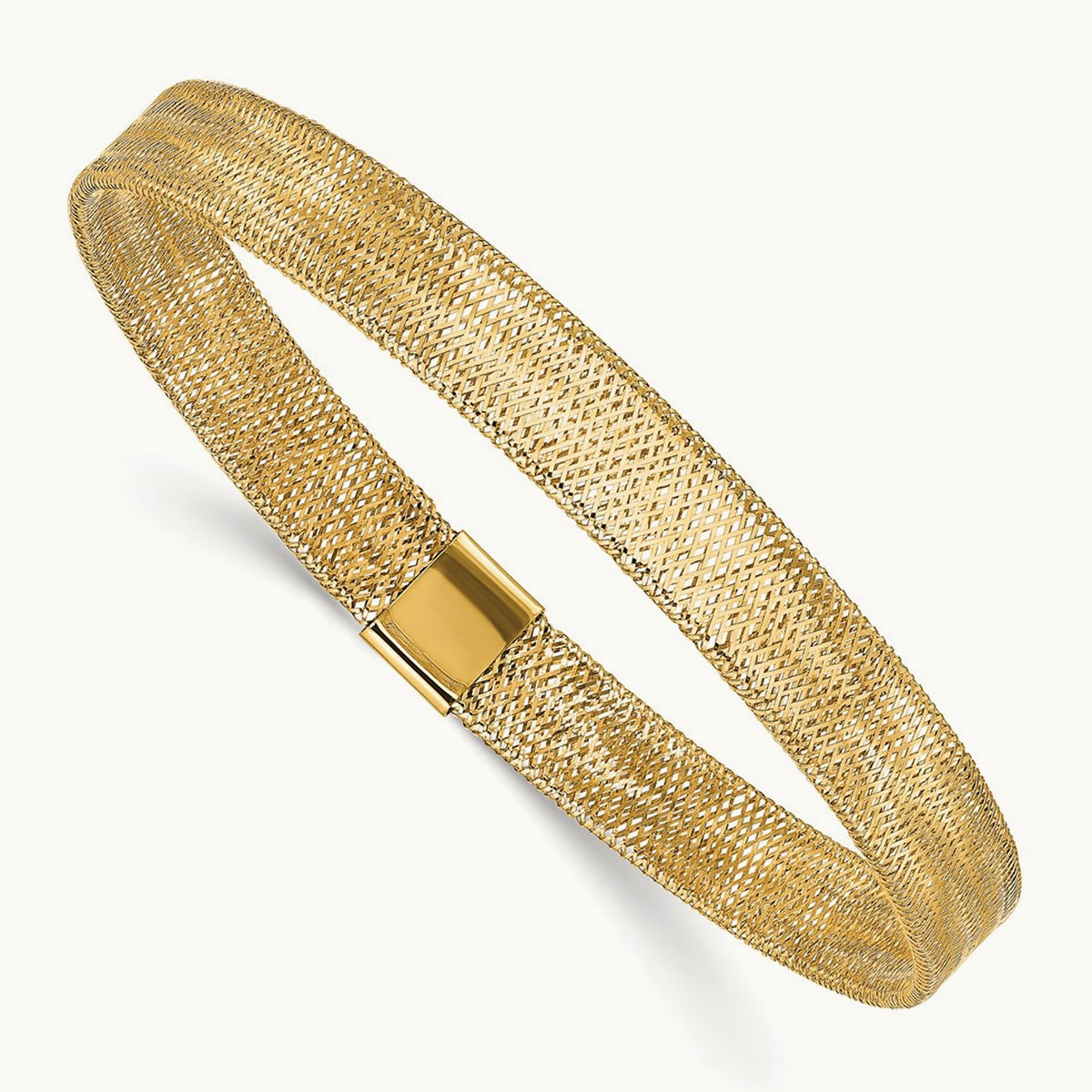 Polished Stretch Bangle — 14K Yellow Gold