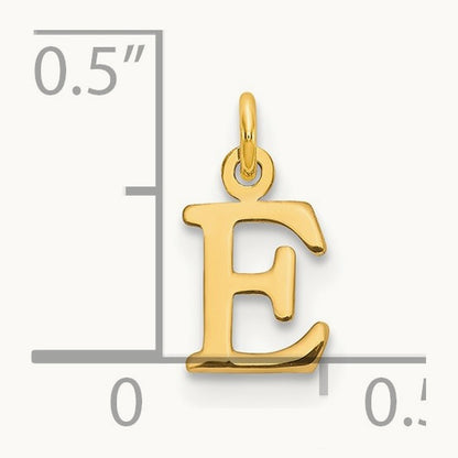 Cutout Letter E Initial Pendant, 14K Yellow Gold
