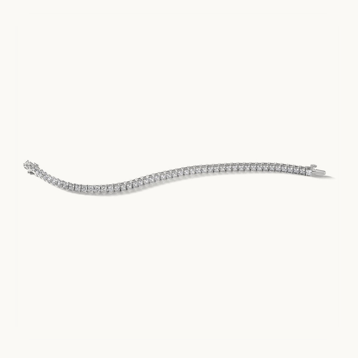 Princess Tennis Bracelet, 10.00 ct tw Lab-Grown Diamond — 14K White Gold