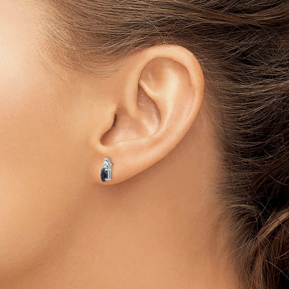 Sapphire and Diamond Post Earrings — photo set