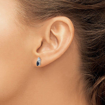 Sapphire and Diamond Post Earrings — photo set