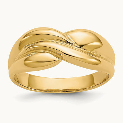 Polished Twisted Dome Ring, 14K