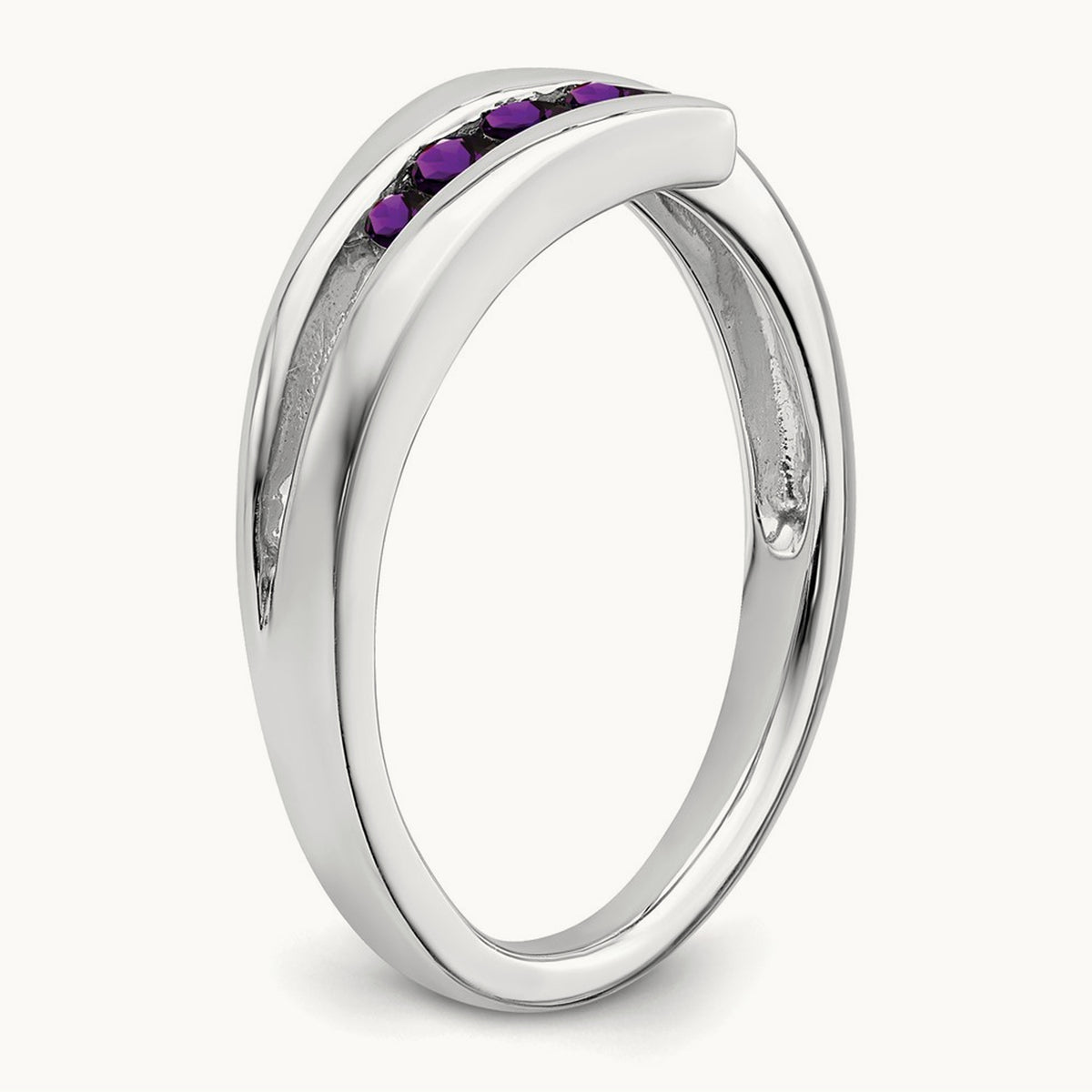 Amethyst 4-stone Ring — 14K White Gold, 7
