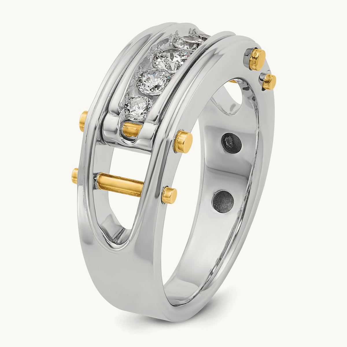 5 Stone Men's Ring, 0.50 ct tw Lab-Grown Diamond