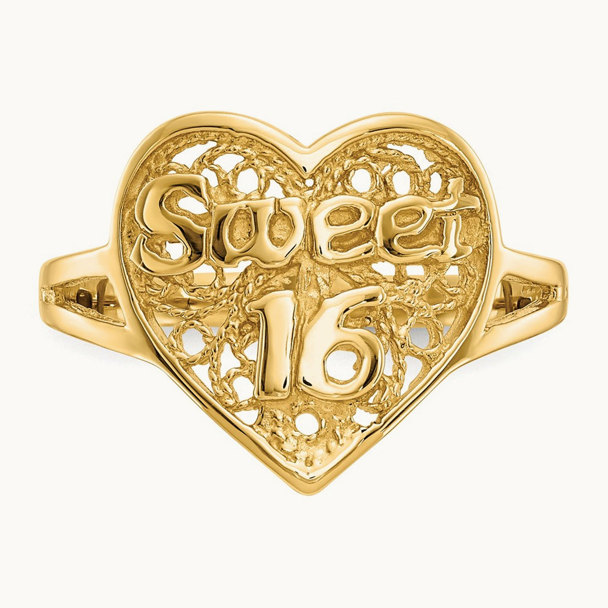 Sweet 16 Heart Ring, 14K
